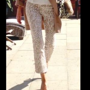 Chico’s Zebra Print Ankle Jeans Platinum Denim Size 2/12